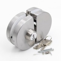 sliding frameless center stainless steel glass door locks